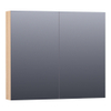 Saniclass Plain Spiegelkast 80x70x15cm Smoked Oak SW392925 Saniclass Plain Spiegelkast 80x70x15cm Smoked Oak SW392925