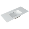 Adema Vygo meubelwastafel - 101x2x46cm - overloop - 1 wasbak - 1 kraangat - keramiek - wit SW732906