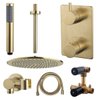 Adema Shower inbouwdoucheset 30cm hoofddouche met plafondbevestiging compleet geborsteld messing (goud) SW519675 Adema Shower inbouwdoucheset 30cm hoofddouche met plafondbevestiging compleet geborsteld messing (goud) SW519675
