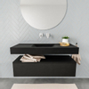 MONDIAZ ALAN 120cm - meuble bas - 1 tiroir - lavabo suspendu - vasque au centre - 0 trous de robinet - urban SW408584