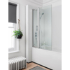Simpsons Click S badwand 85x145cm tweedelig 6 mm gehard veiligheidsglas draaibaar zilver profiel SW30925 Simpsons Click S badwand 85x145cm tweedelig 6 mm gehard veiligheidsglas draaibaar zilver profiel SW30925