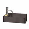 Qisani Vanity 22x40x10cm fontein 1 kraangat met afvoerplug Gunmetal SW203620 Qisani Vanity 22x40x10cm fontein 1 kraangat met afvoerplug Gunmetal SW203620