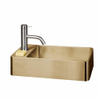 Qisani Vanity 22x40x10cm fontein 1 kraangat met afvoerplug Light Gold SW203622 Qisani Vanity 22x40x10cm fontein 1 kraangat met afvoerplug Light Gold SW203622