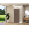 Van Rijn Products ST01 vaste wand - 118x200cm - brons rookglas - - dikte 8mm - stabilisatiestang - muurprofiel - Messing Geborsteld SW1163918