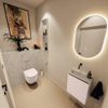 MONDIAZ TURE-DLUX Meuble de toilettes 40 cm Rosee. EDEN lavabo Opalo position gauche. Sans trou de robinet. SW1104485