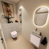 MONDIAZ TURE-DLUX Meuble toilette - 40cm - Rosee - EDEN - vasque Opalo - position gauche - sans trou de robinet SW1104485