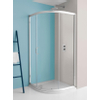 Simpsons Supreme douchecabine 90x76x185cm kwartrond 1 schuifdeur zilver profiel helder glas SW21572 Simpsons Supreme douchecabine 90x76x185cm kwartrond 1 schuifdeur zilver profiel helder glas SW21572