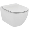 Ideal Standard - Tesi - Pack WC suspendu avec Aquablade - Siège fin à fermeture ralentie et couvercle - Kit de montage inclus - Fixation dissimulée - Blanc mat SW523356