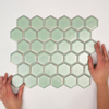 The Mosaic Factory Barcelona carrelage mosaïque 32.5x28.1cm pour mur intérieur et extérieur hexagonal céramique Vert amande SW104825