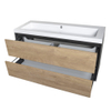 Saniclass Nexxt onderkast 120cm met 2 laden 1 sifonuitsparing Zwart mat SW370059 Saniclass Nexxt onderkast 120cm met 2 laden 1 sifonuitsparing Zwart mat SW370059
