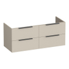 BRAUER Elevate meuble sous-lavabo 120 sans poignées rapportées 4 tiroirs à fermeture douce et 2 découpes pour siphon - beige mat SW1200092