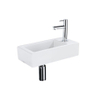 Fortifura Fuente Pack Lave-mains - 36x18.5x9cm - 1 trou de robinet - solid surface - robinet Chrome - Blanc mat SW1111563