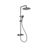 FugaFlow Efficiente Sobrado ensemble de douche à effet pluie avec thermostat douche de tête 30cm douchette à main 3 positions noir 110cm SW1123804