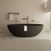 Ideavit SolidEllipse BLK baignoire autoportante - 180x88x55cm - solid surface - trop-plein - avec bonde clic-clac - noir mat SW1079970