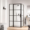 Sealskin Soho paroi latérale pour combinaison avec une porte pivotante et mortier jointuresante 90x210cm avec profil noir et verre clair SW207572