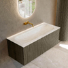 Mondiaz KURVE-DLUX Ensemble meuble de salle de bains - 110x46x40cm - 1 tiroir - lavabo solid surface - centre - sans trou de robinet - Shadow SW1414474