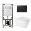 Throne Salina rimless inbouwset met diepspoel wandcloset wit softclose en quickrelease zitting afdekplaat gitzwart SW207611 Throne Salina rimless inbouwset met diepspoel wandcloset wit softclose en quickrelease zitting afdekplaat gitzwart SW207611
