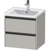 Duravit Ketho.2 Wastafelonderbouwkast - met 2 laden - 58.4x45.5x54.9cm - met grepen antracietbeton - mat betongrijs (grijs) SW772669