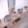 Ideavit Solidthin opbouw wastafel 39x39x14.5cm rond 0 kraangaten 1 wasbak Solid surface lichtgrijs SW85903