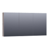 BRAUER Plain Spiegelkast - 140x70x15cm - 3 links- en rechtsdraaiende spiegeldeuren MFC - grey Canyon SW499545