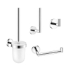 Aliseo Tecno toilet accessoireset 4 delig chroom SW207666 Aliseo Tecno toilet accessoireset 4 delig chroom SW207666