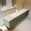 Mondiaz VICA-DLUX ensemble de meuble de salle de bain - 200cm - meuble sous-vasque armée - 4 tiroirs - lavabo encastré nuage gauche - 1 trou de robinet - miroir modèle spot - version XL 60cm haut - opalo SW1098993