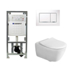 Villeroy & Boch Subway 2.0 ensemble encastré avec cuvette suspendue à évacuation profonde DirectFlush abattant SlimSeat plaque de recouvrement Sigma 30 DF blanc/chromé brillant SW209118