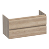 BRAUER Joy Meuble sous-lavabo - 100x46x50cm - 2 tiroirs softclose - sans poignées - 1 découpe pour siphon - Sunlit SW1201049