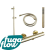 FugaFlow Eccelente Sobrado Ensemble de douche barre curseur avec douchette stick, flexible lisse et robinet de douche Laiton brossé PVD SW1124077