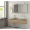 Bruynzeel Giro badmeubelset dubbel 150x49x46cm met spiegelkast bovenblad bardolino SW112772 Bruynzeel Giro badmeubelset dubbel 150x49x46cm met spiegelkast bovenblad bardolino SW112772
