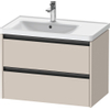 Duravit Ketho.2 Wastafelonderbouwkast - met 2 laden - voor waskom links - 78.4x45.5x54.9cm - met grepen antraciet - taupe mat SW772827