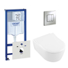 Villeroy & Boch Avento Closet inclusief inbouwreservoir en bedieningsplaat verticaal/horizontaal - mat chroom (wit) SW213510