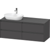 Duravit ketho meuble sous 2 lavabos avec plaque de console et 4 tiroirs pour lavabo à gauche 140x55x56.8cm avec poignées anthracite graphite mat SW772094