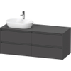 Duravit Ketho.2 Wastafelonderbouwkast - inclusief consoleplaat - met 4 laden - voor waskom links - 140x55x56.8cm - met handgrepen antraciet - grafiet mat SW772094