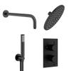 Crosswater MPRO Douche pluie 20cm robinet de douche thermostatique encastrable, bras mural et douchette noir mat SW223259 Crosswater MPRO Douche pluie 20cm robinet de douche thermostatique encastrable, bras mural et douchette noir mat SW223259