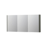 INK SPK2 Spiegelkast - 160x14x74cm - 3 deuren - dubbelzijdige Spiegel - schakelaar en stopcontact - MDF lak Mat beton groen SW440056