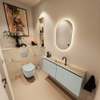 MONDIAZ TURE-DLUX Meuble toilette - 120cm - Greey - EDEN - vasque Frappe - position centrale - 1 trou de robinet SW1102775