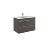 Crosswater KAI X badmeubel 2 lades 80x48x45.5cm MDF Grey Oak mat inclusief wastafel SW224883 Crosswater KAI X badmeubel 2 lades 80x48x45.5cm MDF Grey Oak mat inclusief wastafel SW224883