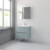 Bruynzeel Miko badmeubelset 66x71x51cm 1 kraangat 1 wasbak 2 lades met spiegelkast met softclose fjord groen SW384485 Bruynzeel Miko badmeubelset 66x71x51cm 1 kraangat 1 wasbak 2 lades met spiegelkast met softclose fjord groen SW384485