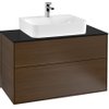 Villeroy & Boch Finion wastafelonderkast 100x60.3cm 2 lades Walnut SW479612 Villeroy & Boch Finion wastafelonderkast 100x60.3cm 2 lades Walnut SW479612