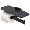 Geesa Shift Porte-papier toilette double noir et tablette marbré noir mat SW641465