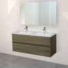 Adema Bella badmeubelset 119x45.5x55cm greeploos met spiegel met overloop hout SW224891 Adema Bella badmeubelset 119x45.5x55cm greeploos met spiegel met overloop hout SW224891