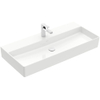 Villeroy & Boch memento 2.0 wastafel - voor handdoekhouders - 100x47cm - zonder overloop - 1 kraangat CeramicPlus - White Alpine (glans wit) SW358460
