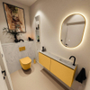 MONDIAZ TURE-DLUX Meuble toilette - 120cm - Ocher - EDEN - vasque Opalo - position droite - 1 trou de robinet SW1104435