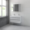 Bruynzeel Roma badmeubelset 100x60.5x46cm met spiegelkast glans wit SW107441 Bruynzeel Roma badmeubelset 100x60.5x46cm met spiegelkast glans wit SW107441