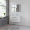 Bruynzeel Bando badmeubelset 90x55x45cm met spiegel aluminium greeplijst mat wit SW113925 Bruynzeel Bando badmeubelset 90x55x45cm met spiegel aluminium greeplijst mat wit SW113925