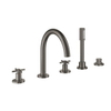 GROHE Atrio afbouwdeel 5-gats badrandcombinatie met omstel met handdouche met doucheslang 200cm met kruisgrepen brushed hard graphite SW225255 GROHE Atrio afbouwdeel 5-gats badrandcombinatie met omstel met handdouche met doucheslang 200cm met kruisgrepen brushed hard graphite SW225255