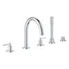 Grohe Atrio Partie de finition baignoire sur gorge 5 trous avec inverseur, douchette et flexible 200cm leviers chrome SW225256 Grohe Atrio Partie de finition baignoire sur gorge 5 trous avec inverseur, douchette et flexible 200cm leviers chrome SW225256