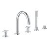 Grohe Atrio Partie de finition pour robinet bain sur gorge 5 trous avec inverseur, douchette et flexible 200cm avec poignées croix chrome SW225253 Grohe Atrio Partie de finition pour robinet bain sur gorge 5 trous avec inverseur, douchette et flexible 200cm avec poignées croix chrome SW225253