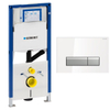 Geberit Duofresh wc element met geurafzuiging en filtering inclusief bedieningsplaat met geurafzuigingsset wit glas/alu SW229136